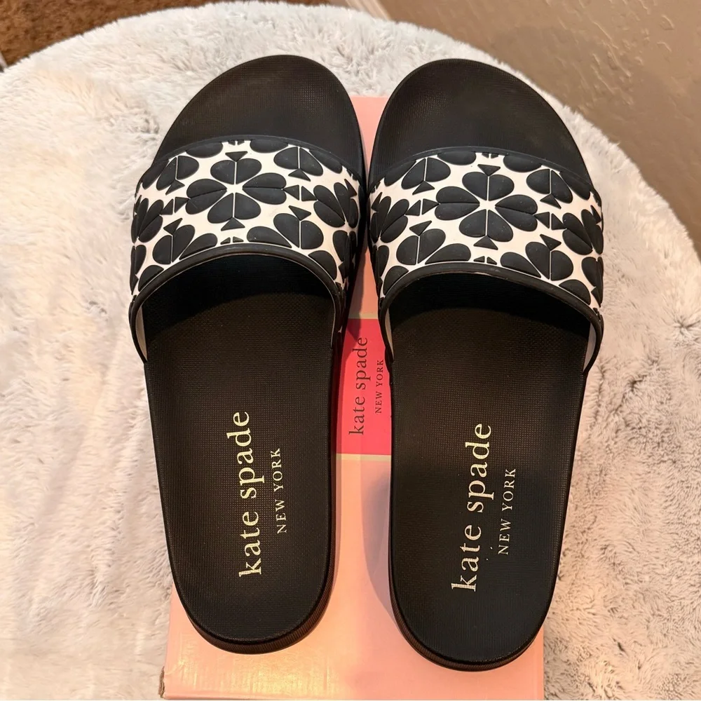 Kate Spade Black and Cream Clover Sandals - Picture 8 of 8